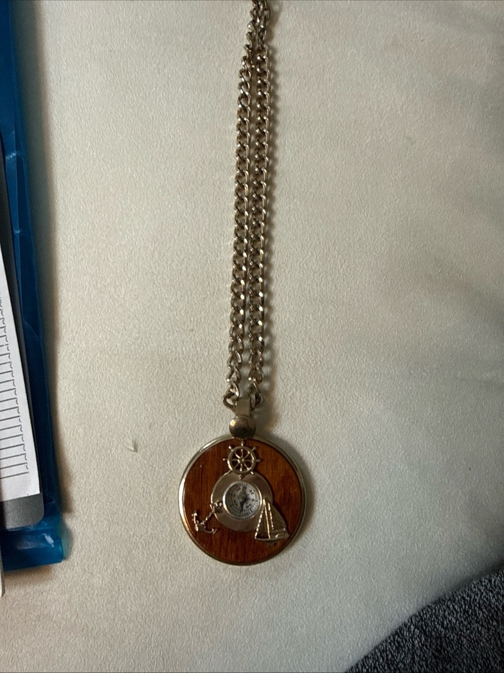 Vintage nautical compass necklace unisex